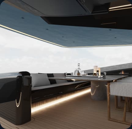 view of the yacht inside