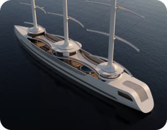 modern white yacht