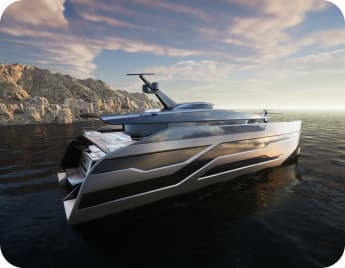 luxury modern white-black yacht
